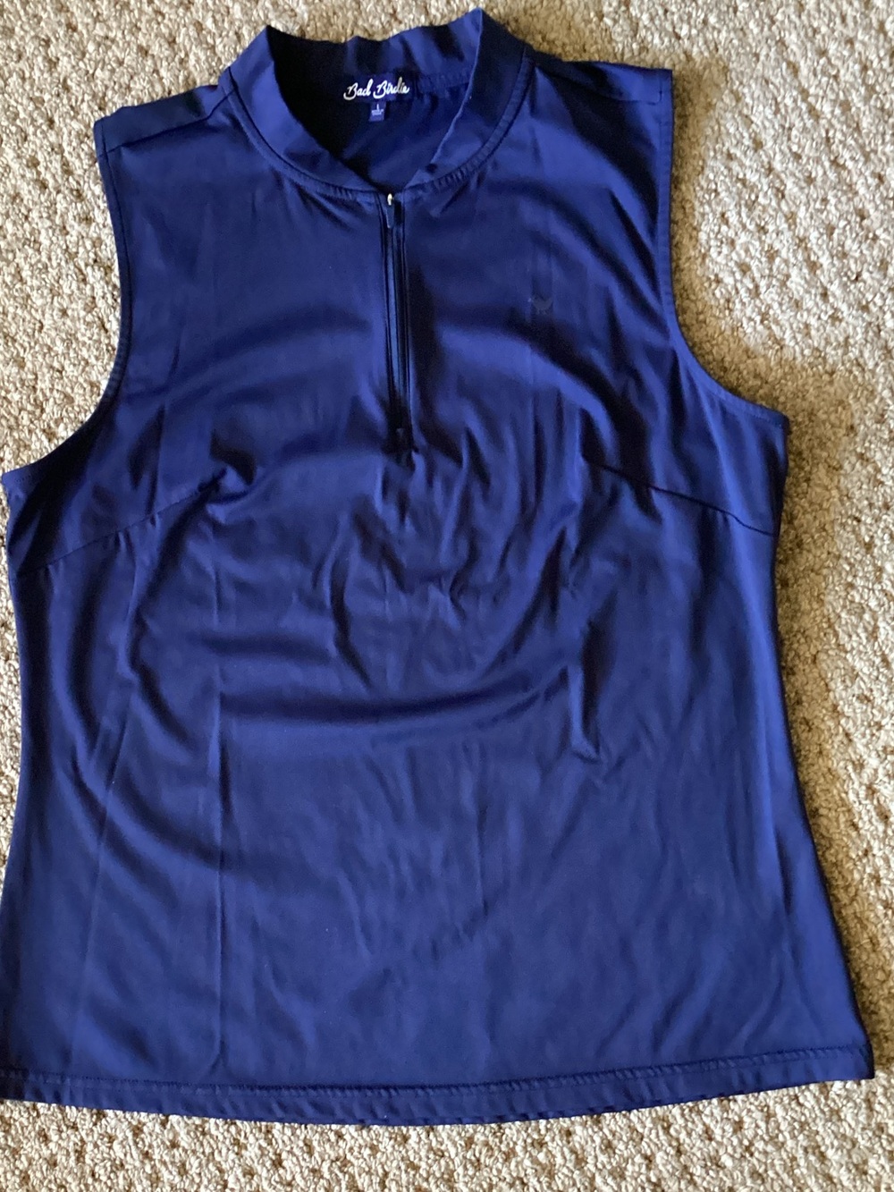 Bad Birdie 1/4 zip Sleeveless Performance Polo